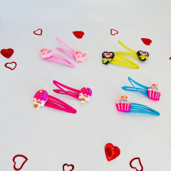 Cute Clay Hair Snap Clip Sets for Kids and Women Handmade New - Picture 2 of 8